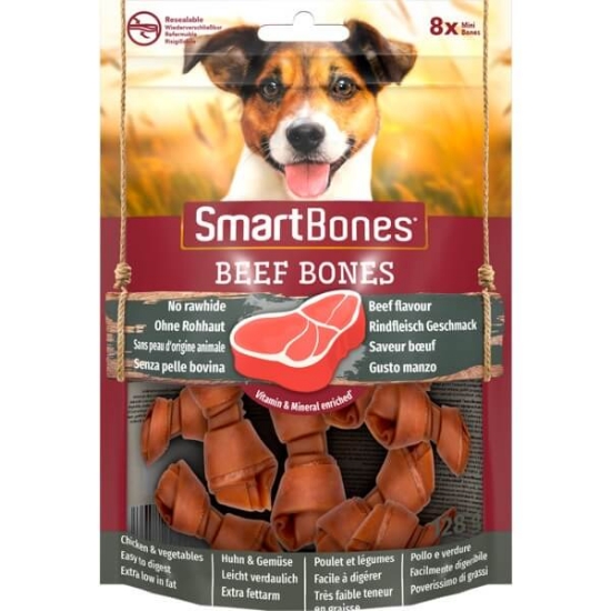 Imagem de Snack para Cão Mini Ossos de Boi SMARTBONES emb.8 unidade