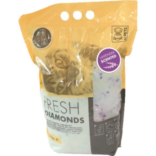 Imagem de Areia para Gato Fresh Diamonds Lavanda M-PETS emb.2,2kg