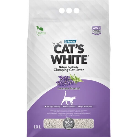 Imagem de Areia para Gato Natural Bentonite Lavanda CAT'S WHITE emb.10L