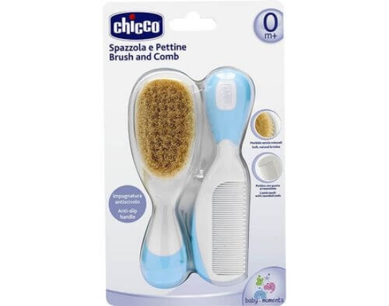 Imagem de Escova e Pente Cerda Azul 0M+ CHICCO 2un
