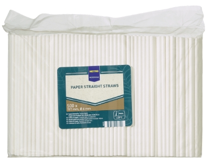 Mostrar detalhes para Palhinha Papel Branco 197x6Mm  METRO PROFESSIONAL 500un Imagem de Palhinha Papel Branco 197x6Mm  METRO PROFESSIONAL 500un