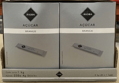 Mostrar detalhes para Rb Acucar G. Sticks RIOBA 250X4g Imagem de Rb Acucar G. Sticks RIOBA 250X4g