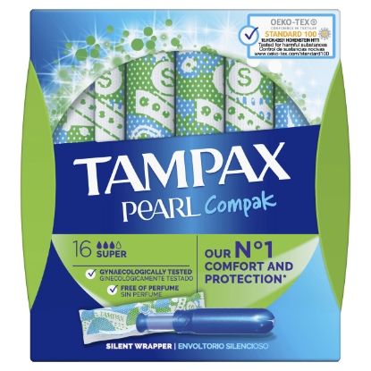 Mostrar detalhes para Tampoes Pearl C.Sup.16 Tampax TAMPAX 8x1un Imagem de Tampoes Pearl C.Sup.16 Tampax TAMPAX 8x1un