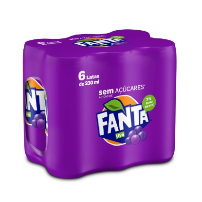 Mostrar detalhes para  Refrigerante Com Gás Uva S/Aç FANTA 6X33cl Imagem de  Refrigerante Com Gás Uva S/Aç FANTA 6X33cl