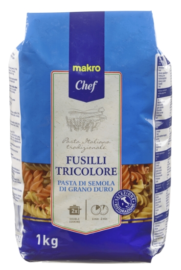 Imagem de Massa Espirais Tricolor (Fusilli) MAKRO CHEF 1kg