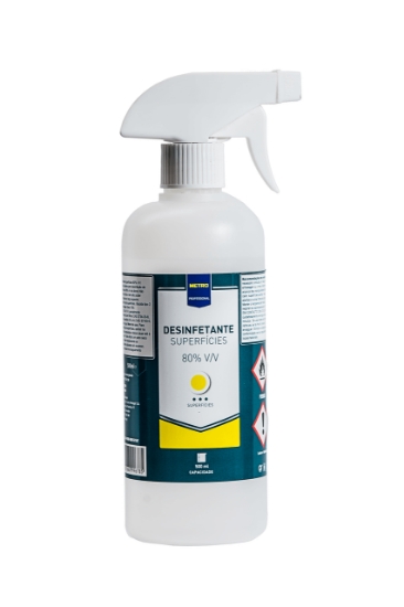 Imagem de Desinfetante Superficie 80% METRO PROFESSIONAL 500ml