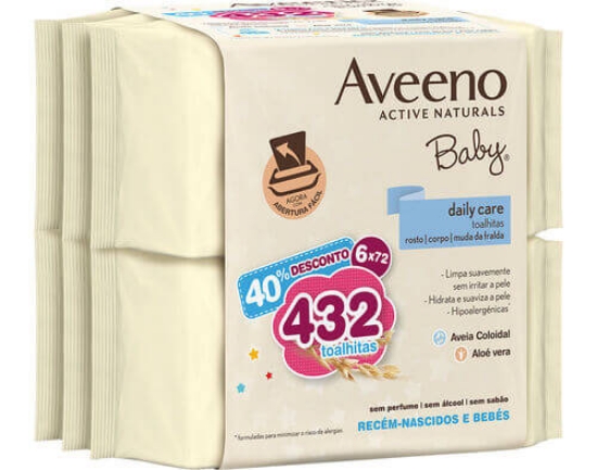 Imagem de Toalhitas Baby AVEENO 6x72un