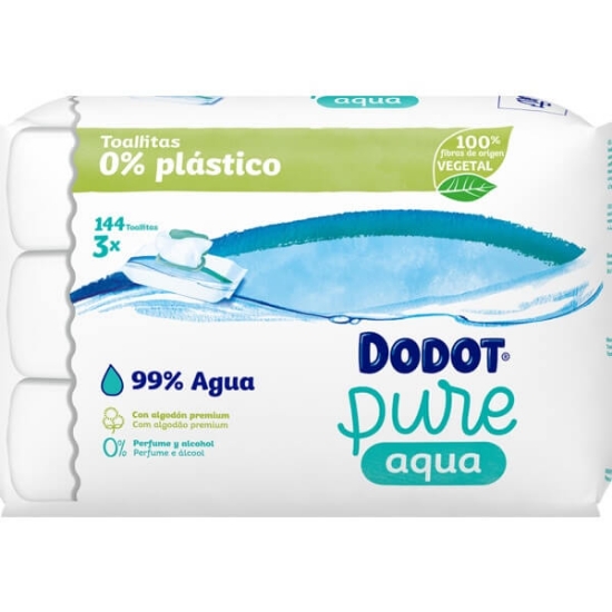 Imagem de Toalhitas Aqua Pure 0% Plástico DODOT 144uns