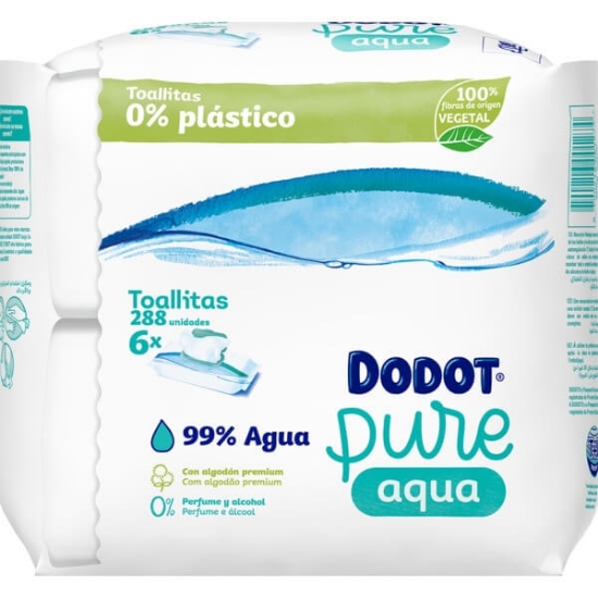 Imagem de Toalhitas Aqua Pure 0% Plástico DODOT 288uns