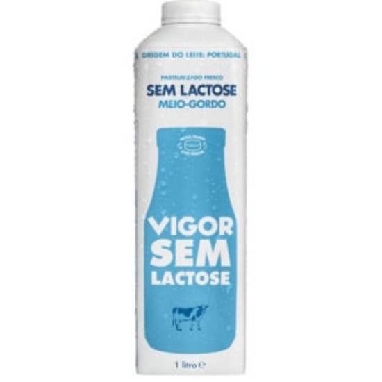 Imagem de Leite Fresco Meio Gordo sem Lactose VIGOR 1l