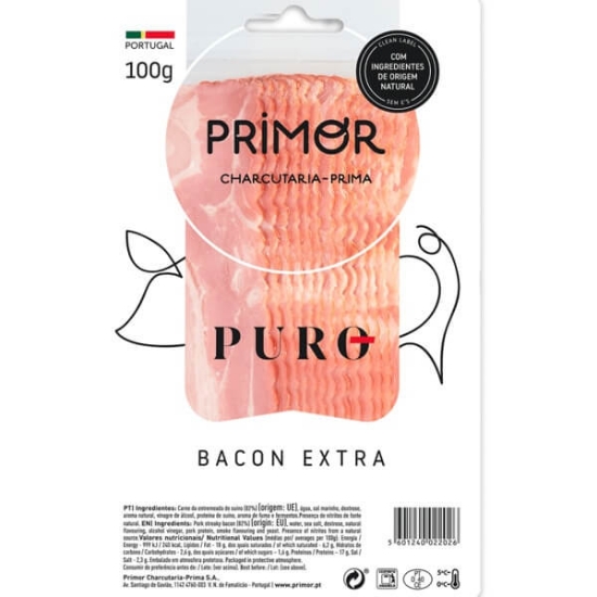 Imagem de Bacon Extra Fatias PRIMOR 100g