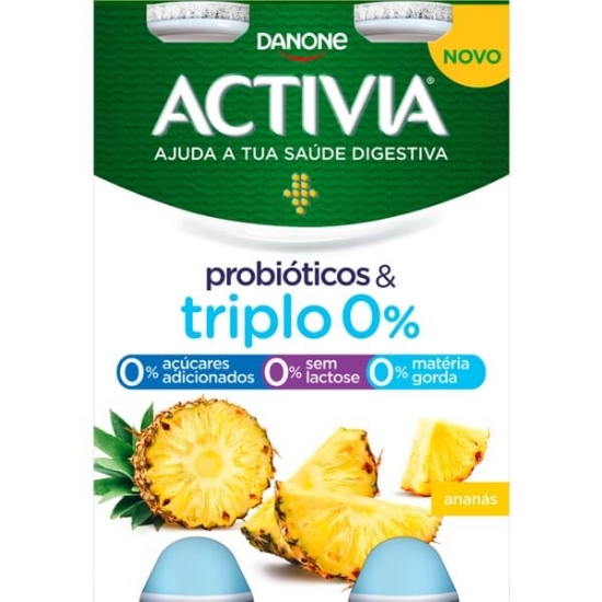 Imagem de Líquido Probióticos & Triplo 0% Ananás ACTIVIA 4x 155g