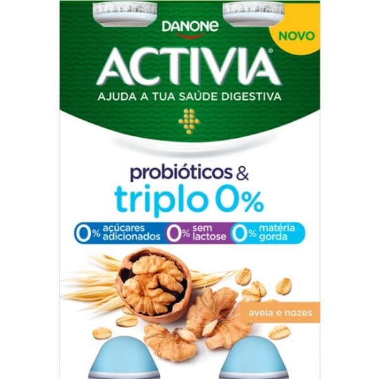 Imagem de Líquido Probióticos & Triplo 0% de Aveia e Nozes ACTIVIA 4x155g