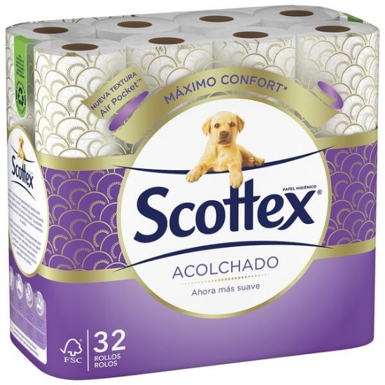 Imagem de Papel Higiénico Acolchoado SCOTTEX 32uns