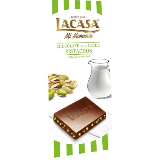 Imagem de Chocolate de Leite com Pistachos LACASA tablete 90g