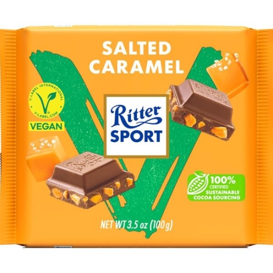 Imagem de Chocolate de Caramelo e Sal Vegan RITTER SPORT tablete 100g