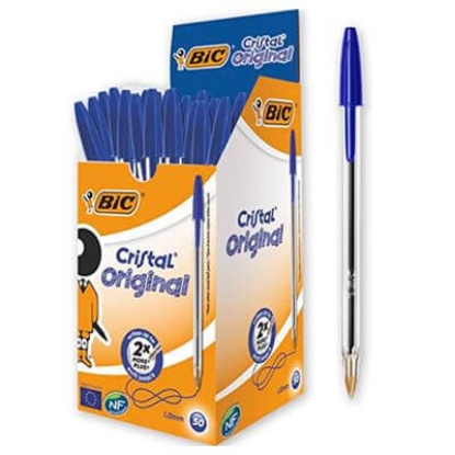 Mostrar detalhes para Caixa. 50 Esferog. Cristal Azuis BIC 50un Imagem de Caixa. 50 Esferog. Cristal Azuis BIC 50un