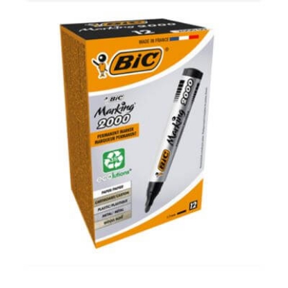 Mostrar detalhes para Marcador Preto Permanente Caixa12 BIC 12un Imagem de Marcador Preto Permanente Caixa12 BIC 12un