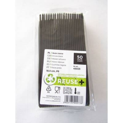 Mostrar detalhes para Faca Reuse Preta PAPSTAR 50un Imagem de Faca Reuse Preta PAPSTAR 50un