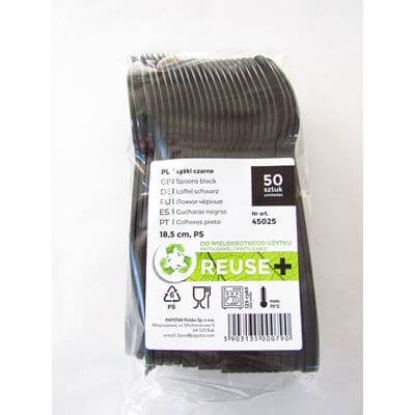 Mostrar detalhes para Colher Reuse Preta PAPSTAR 50un Imagem de Colher Reuse Preta PAPSTAR 50un