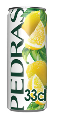 Mostrar detalhes para Água com Gás Pedras Limão Lata 33cl Imagem de Água com Gás Pedras Limão Lata 33cl